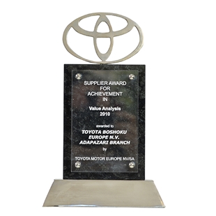 Supplier Award For Achievement in Value Analysis  Toyota Motor Europe  2010