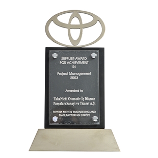 Supplier Award For Achievement in Project Management  - Toyota Motor Engineering and Manufacturing Europe 2003